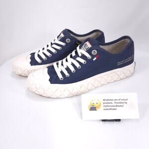 Palladium Canvas Lace Up Sneaker Shoe Womens Size 8.5 Mens 7 77014-458-M Blue